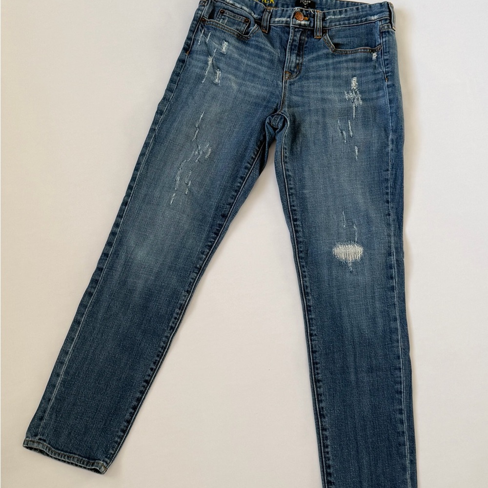 J. Crew Distressed Skinny Jeans in Blue